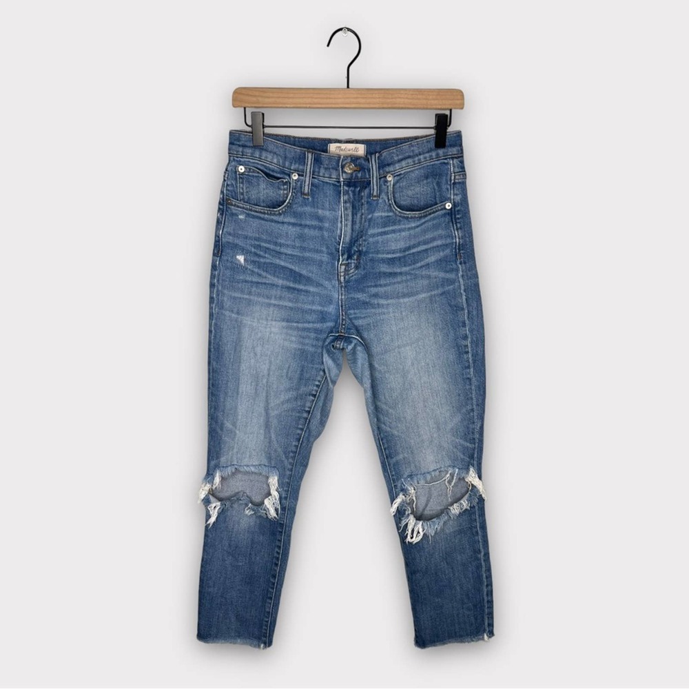 Madewell The High-Rise Slim Crop Boyjean: Knee-Rip Edition